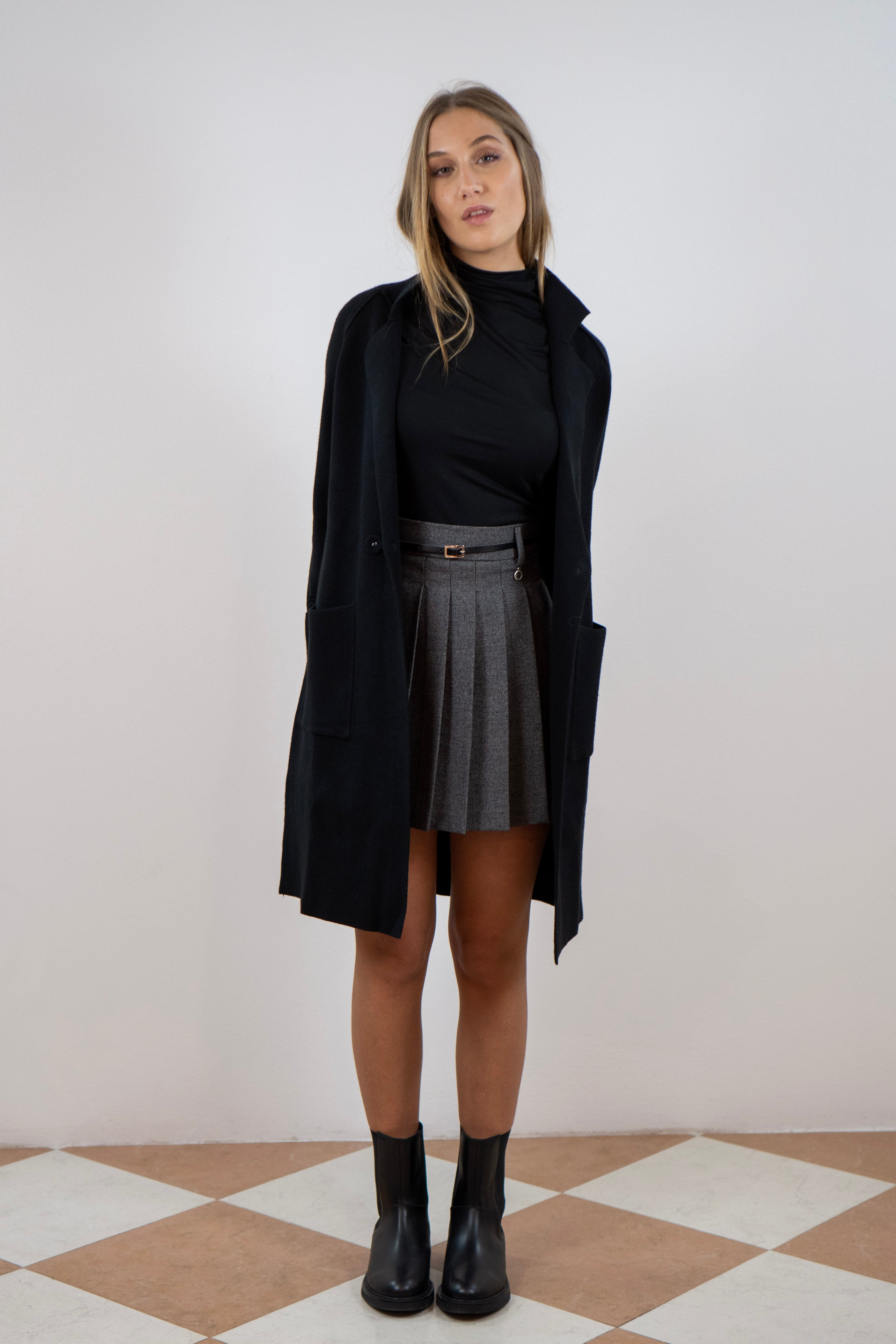 Minigonna Plissé Grigia