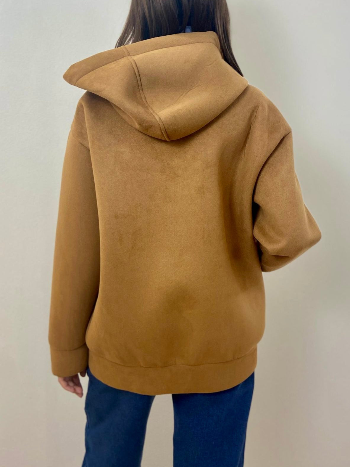 Bomber Scamosciato con Cappuccio