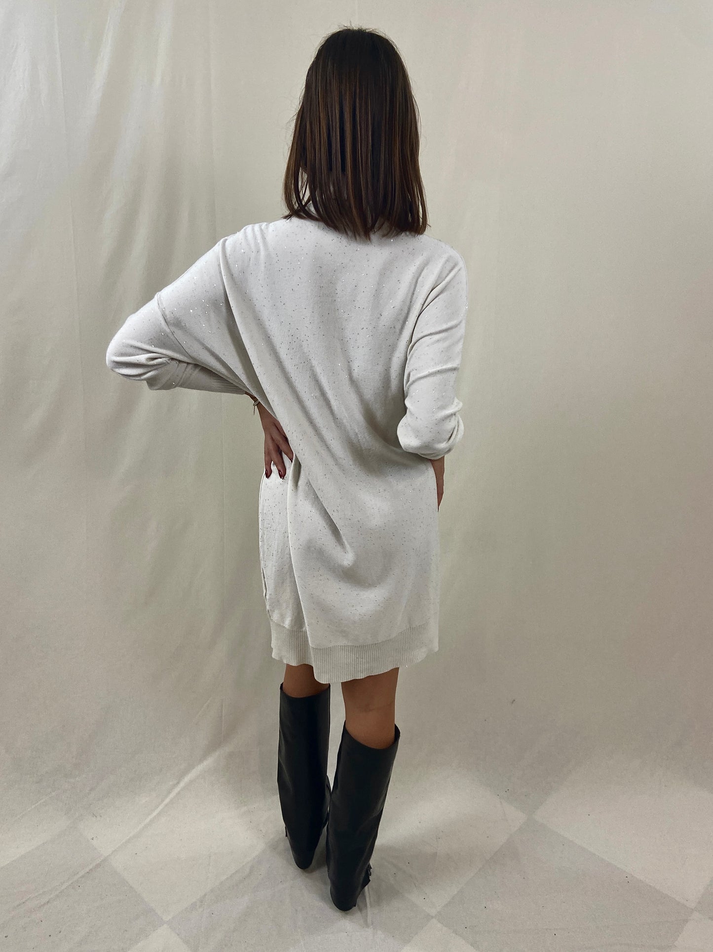 Abito in Maglia con Micro Paillettes