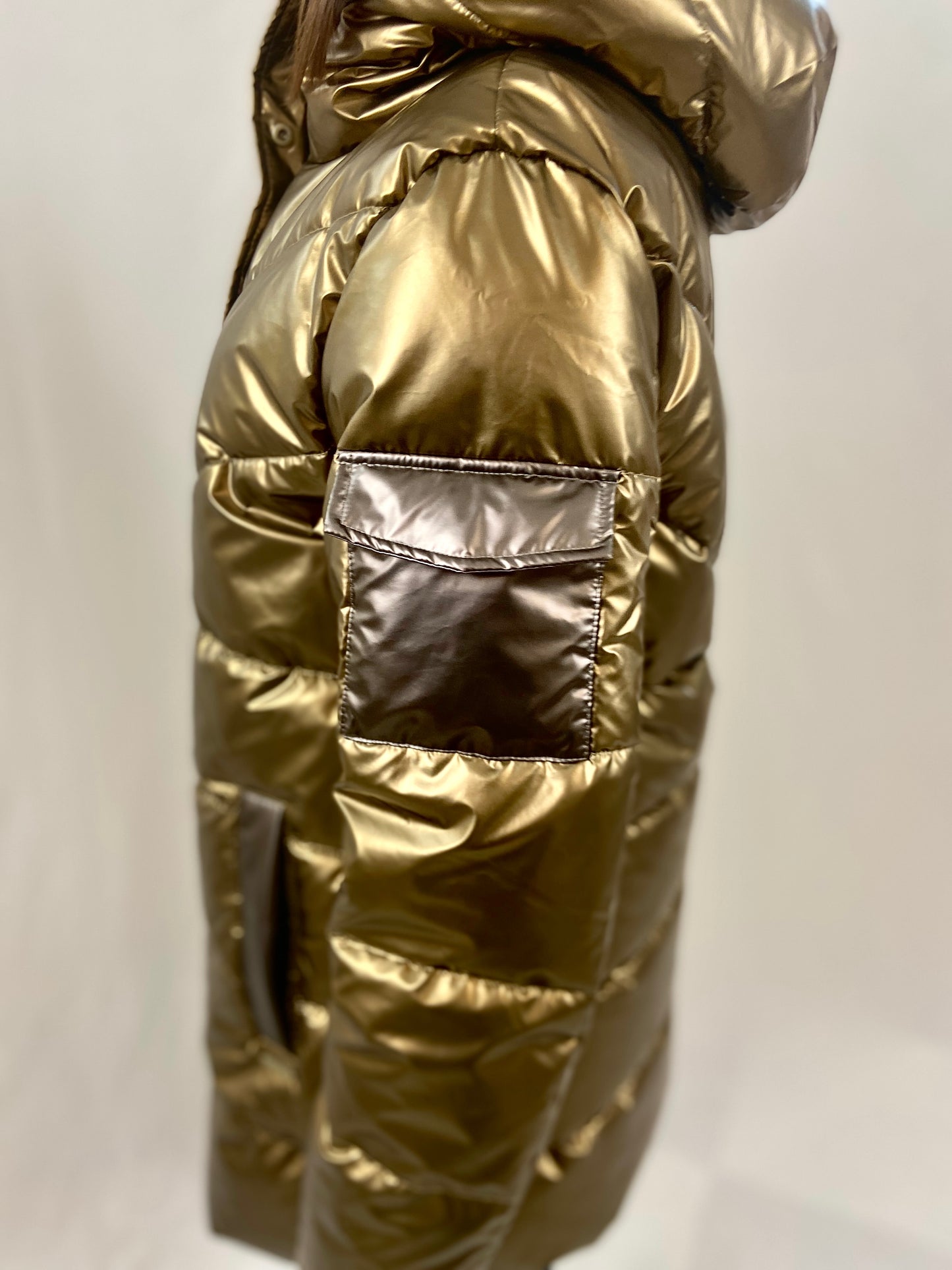 Piumino Lungo Oro Metallizzato