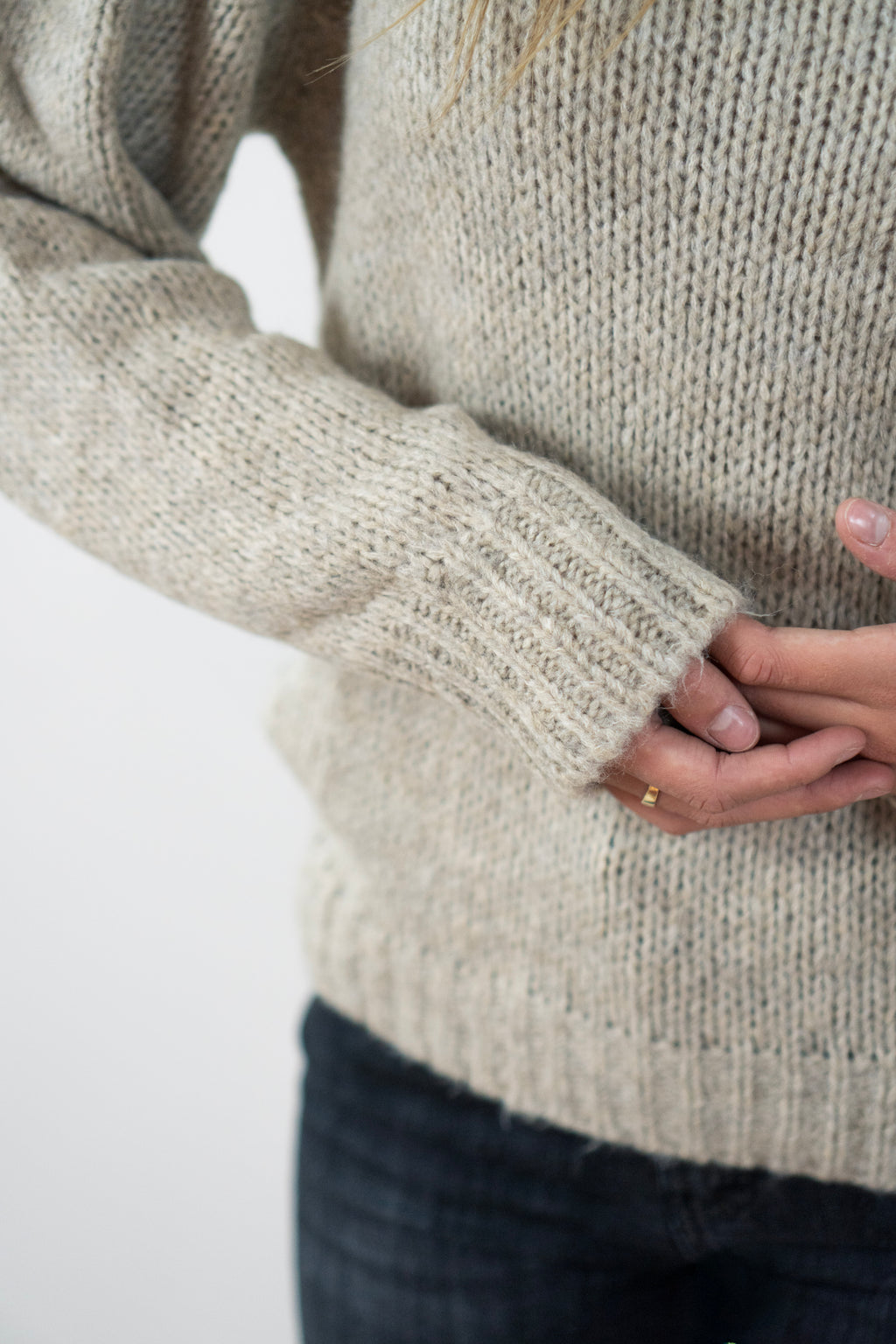 Maglione Girocollo con fondi in costina