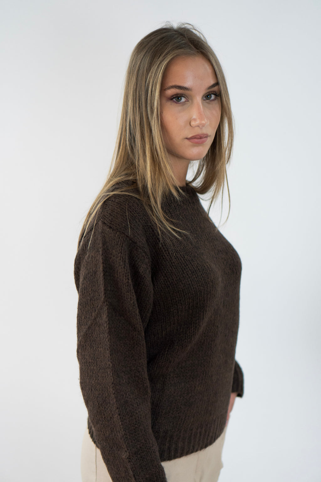 Maglione Girocollo con fondi in costina