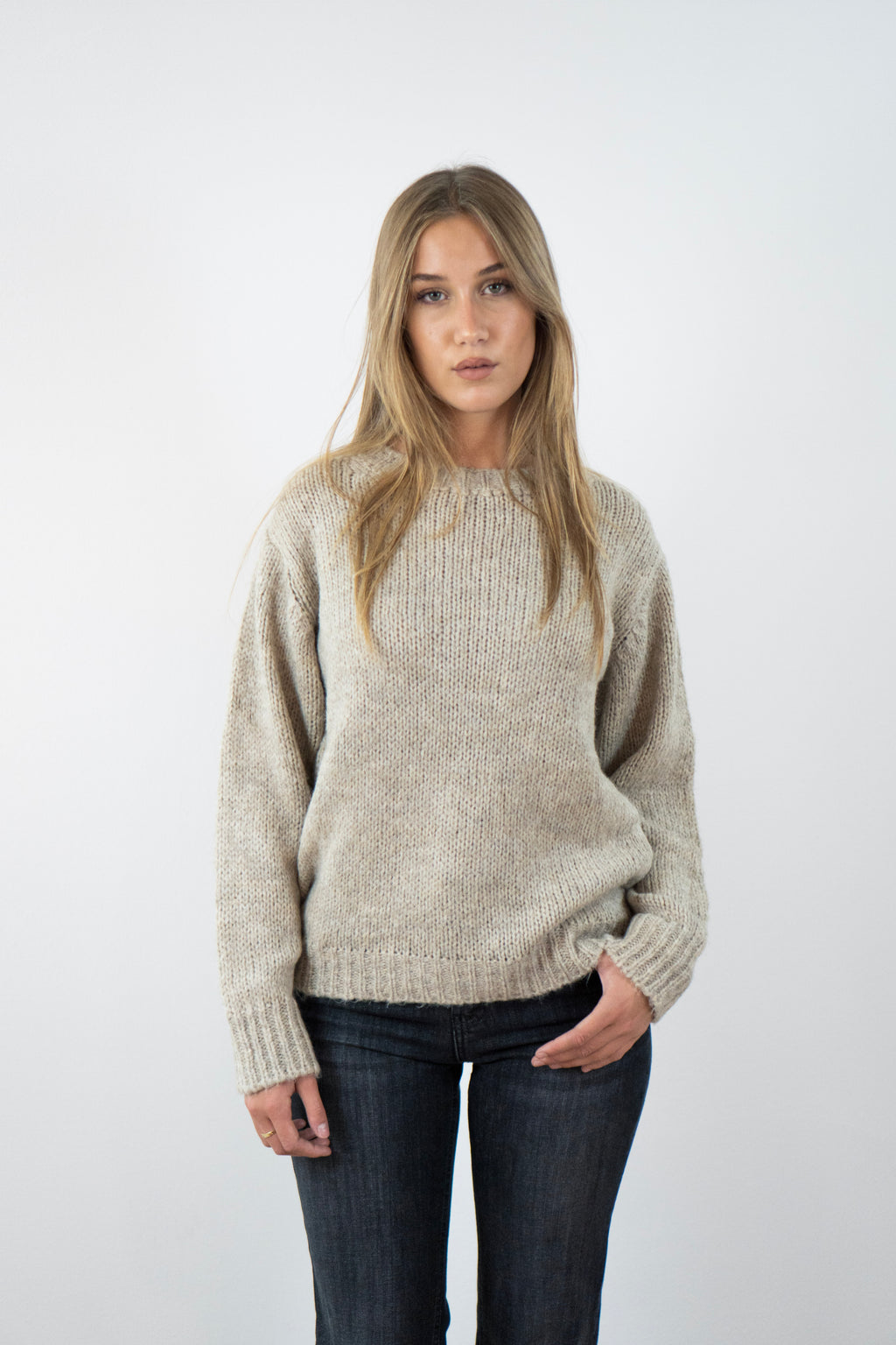 Maglione Girocollo con fondi in costina