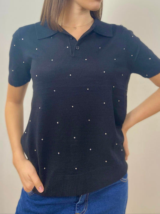 Polo manica corta Nera
