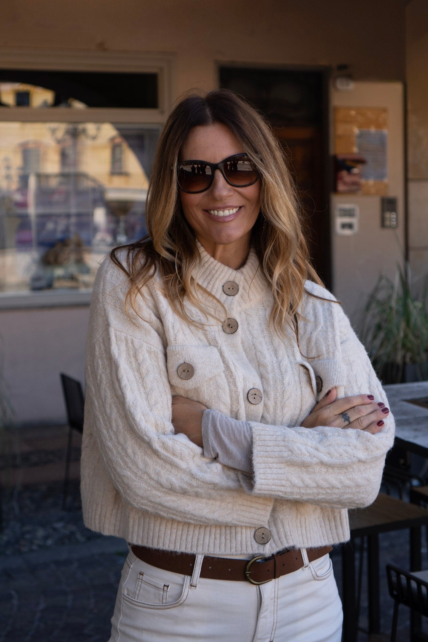 Cardigan con bottoni