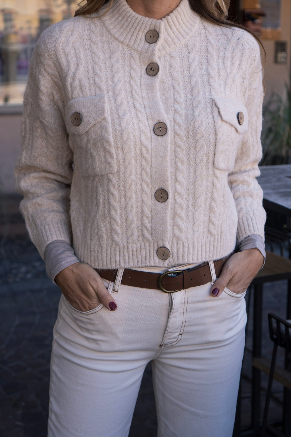 Cardigan con bottoni