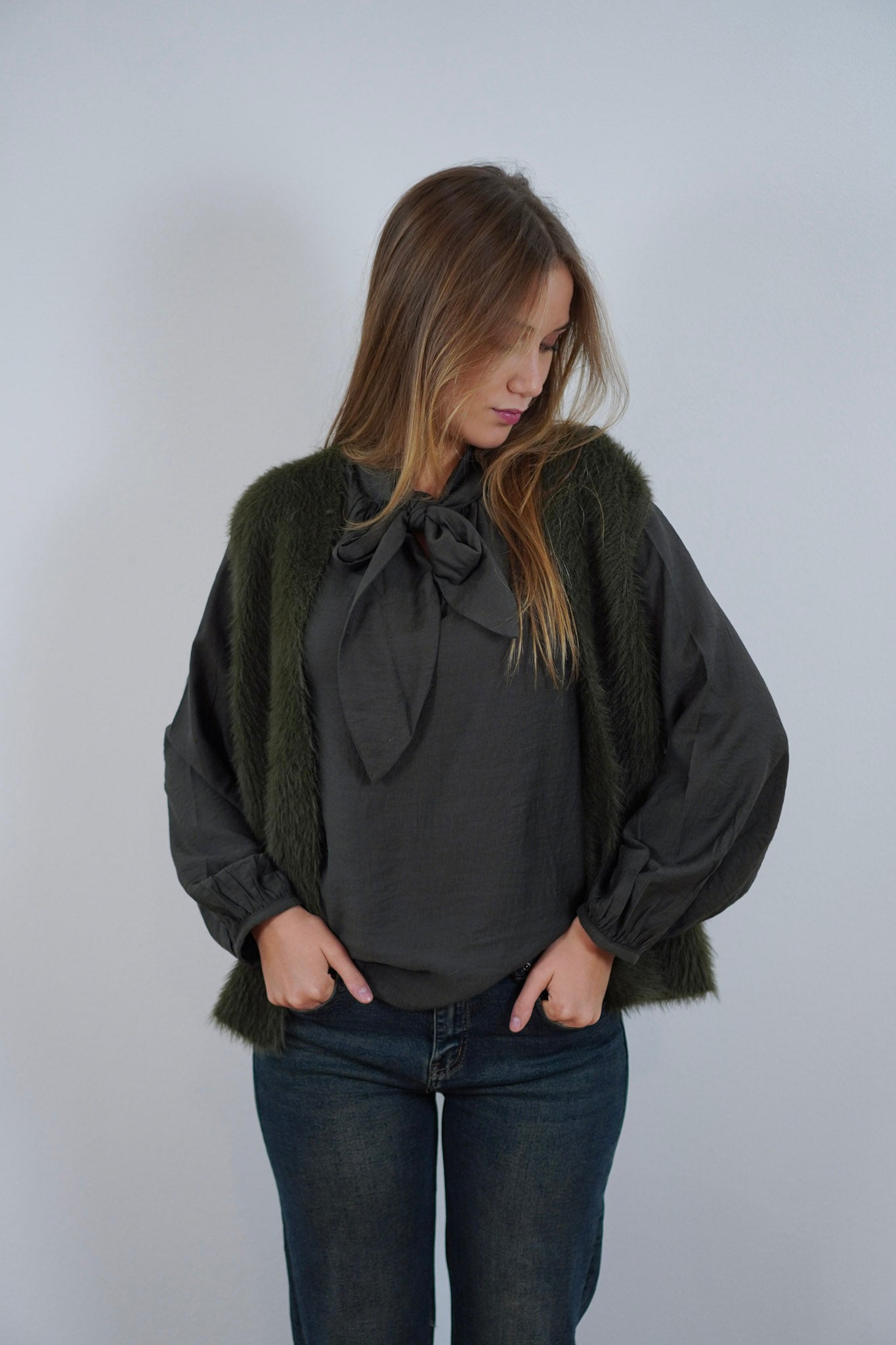 GILET EFFETTO PELLICCIA