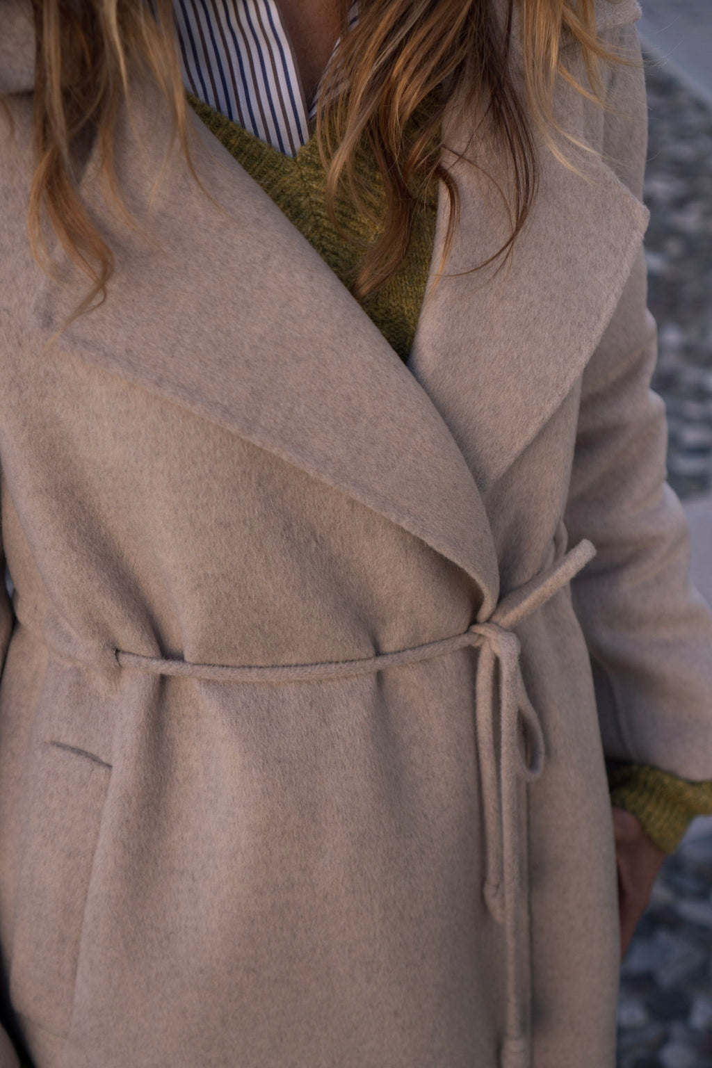 Cappotto lungo collo revers