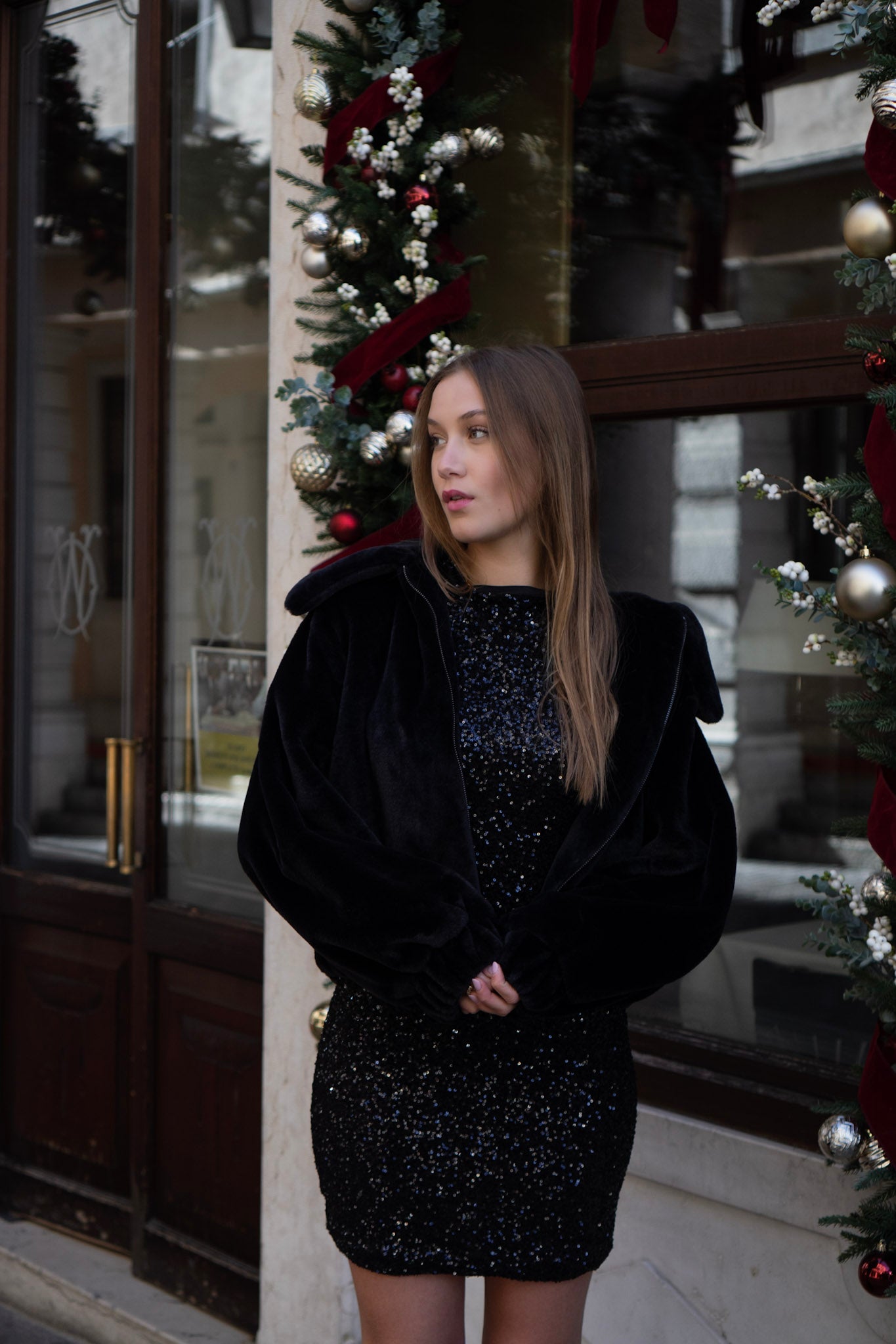 Pelliccia corta con zip