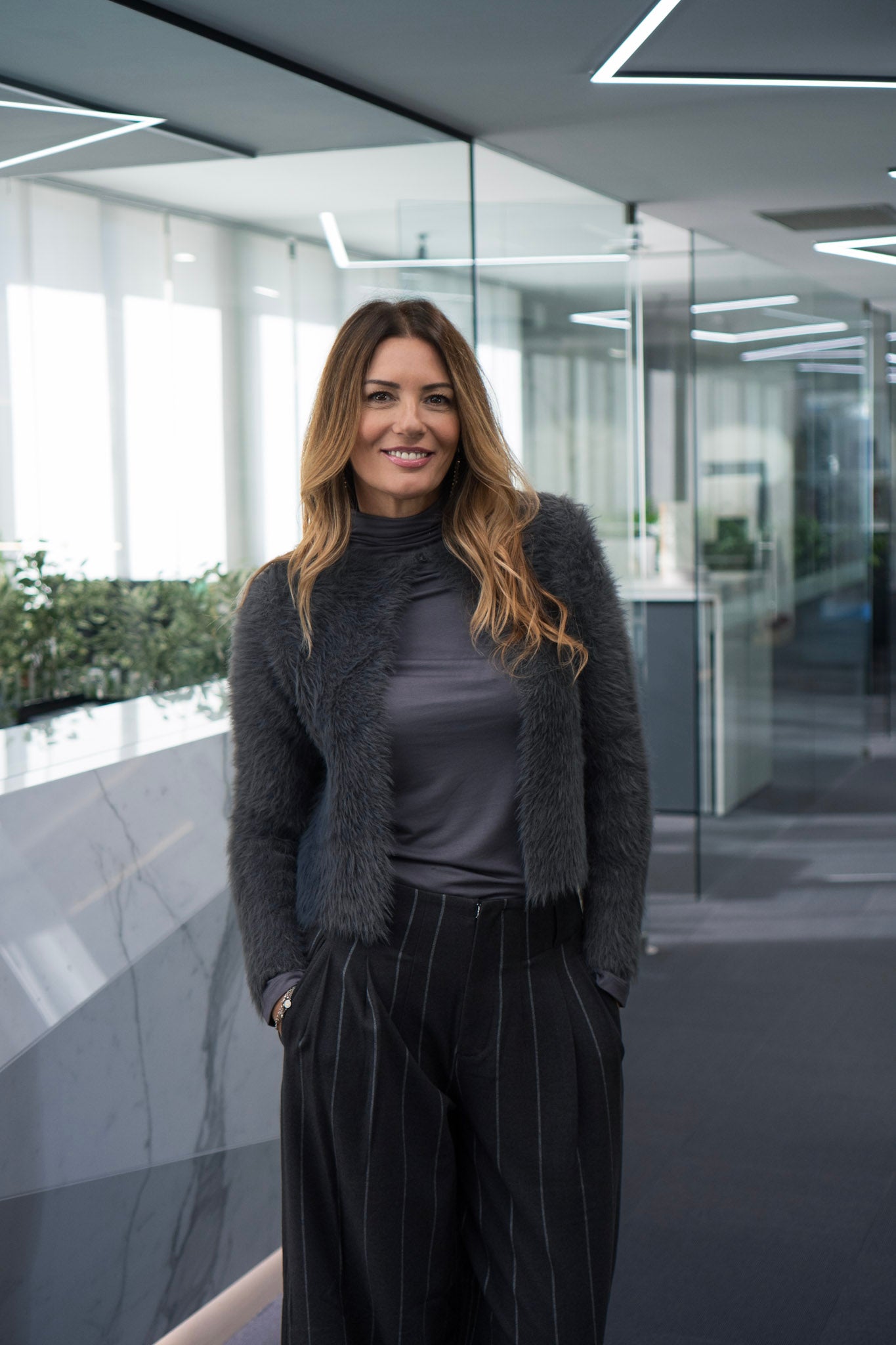 Cardigan effetto pelliccia