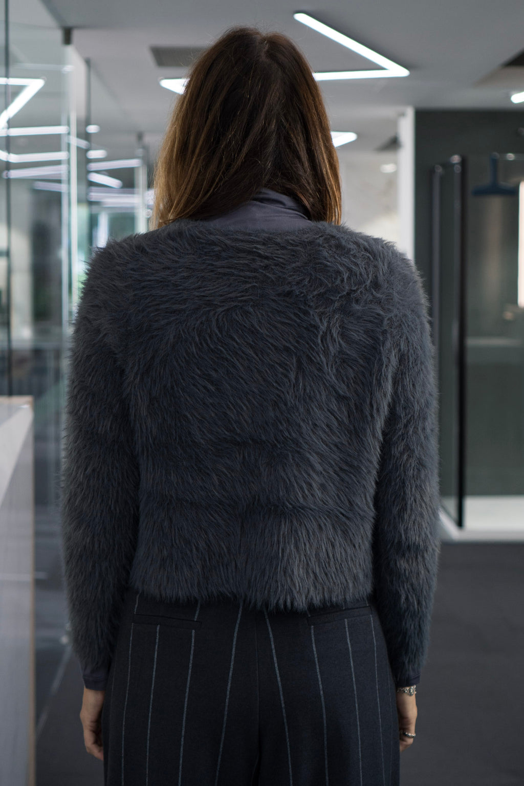 Cardigan effetto pelliccia