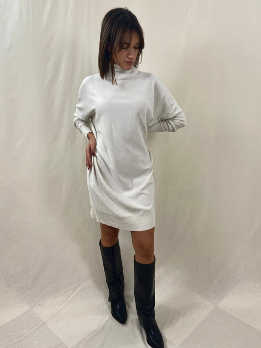 Abito in Maglia con Micro Paillettes