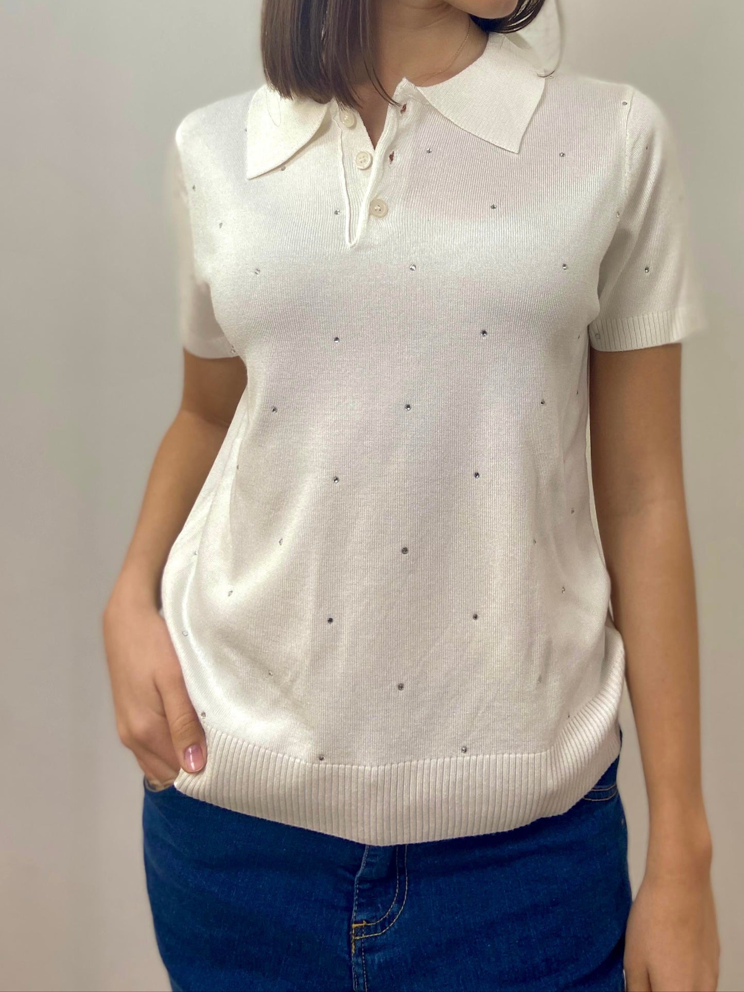 Polo manica corta Bianca