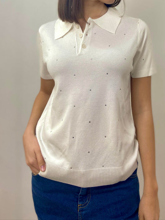 Polo manica corta Bianca